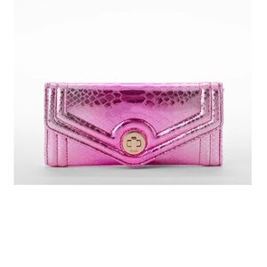 NWT BRAHMIN Veronica wallet in Rose water akoni